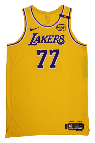 LUKA DONCIC LOS ANGELES LAKERS GOLD SWINGMAN JERSEY