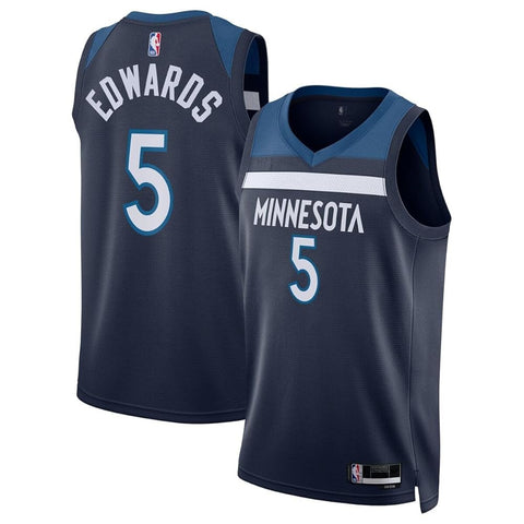 ANTHONY EDWARDS MINNESOTA TIMBERWOLVES DARK BLUE SWINGMAN JERSEY