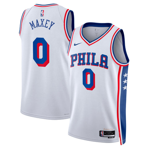 TYRESE MAXEY PHILADELPHIA 76ERS WHITE SWINGMAN JERSEY