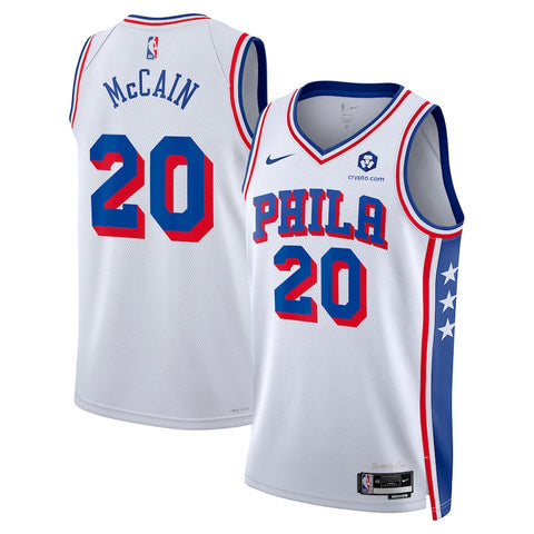 JARED MCCAIN PHILADELPHIA 76ERS WHITE SWINGMAN JERSEY