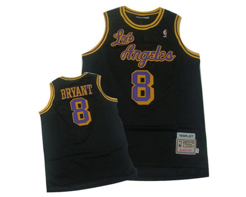 KOBE BRYANT #8 LOS ANGELES LAKERS BLACK THROWBACK JERSEY